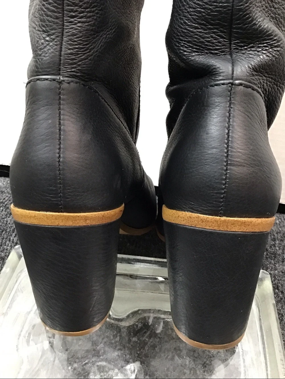 1. State Paiton Black Leather Over-the-Knee Block Heel Boots 7.5